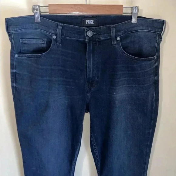 PAIGE Lennox Slim Fit Stretch Denim Jeans Men’s Size 38 Blue Designer - Picture 2 of 5
